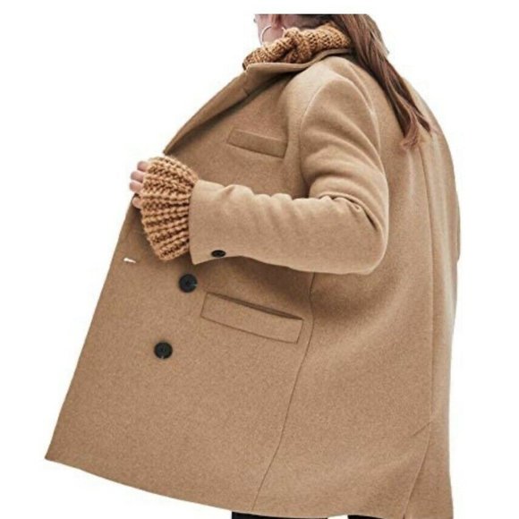 LAST ❤️NWT ZARA CAMEL MASCUINE COAT - Picture 2 of 16
